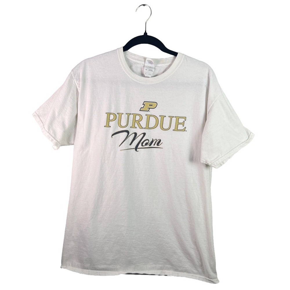 2000s Jerzees Purdue Mom T-Shirt Women's Large White Collegiate